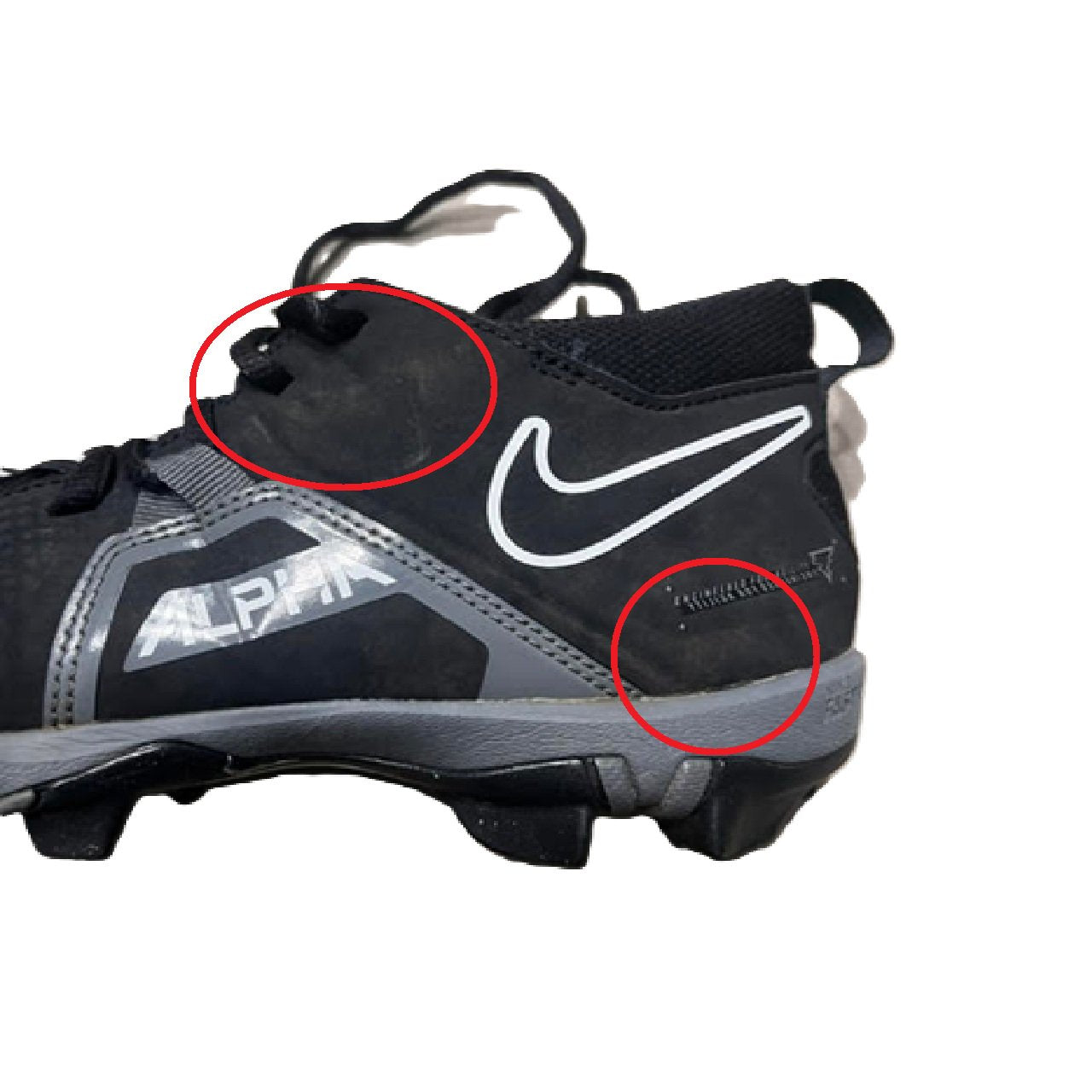 Nike Youth Alpha Menace 3 Shark football cleat 5.5Y Black BM1