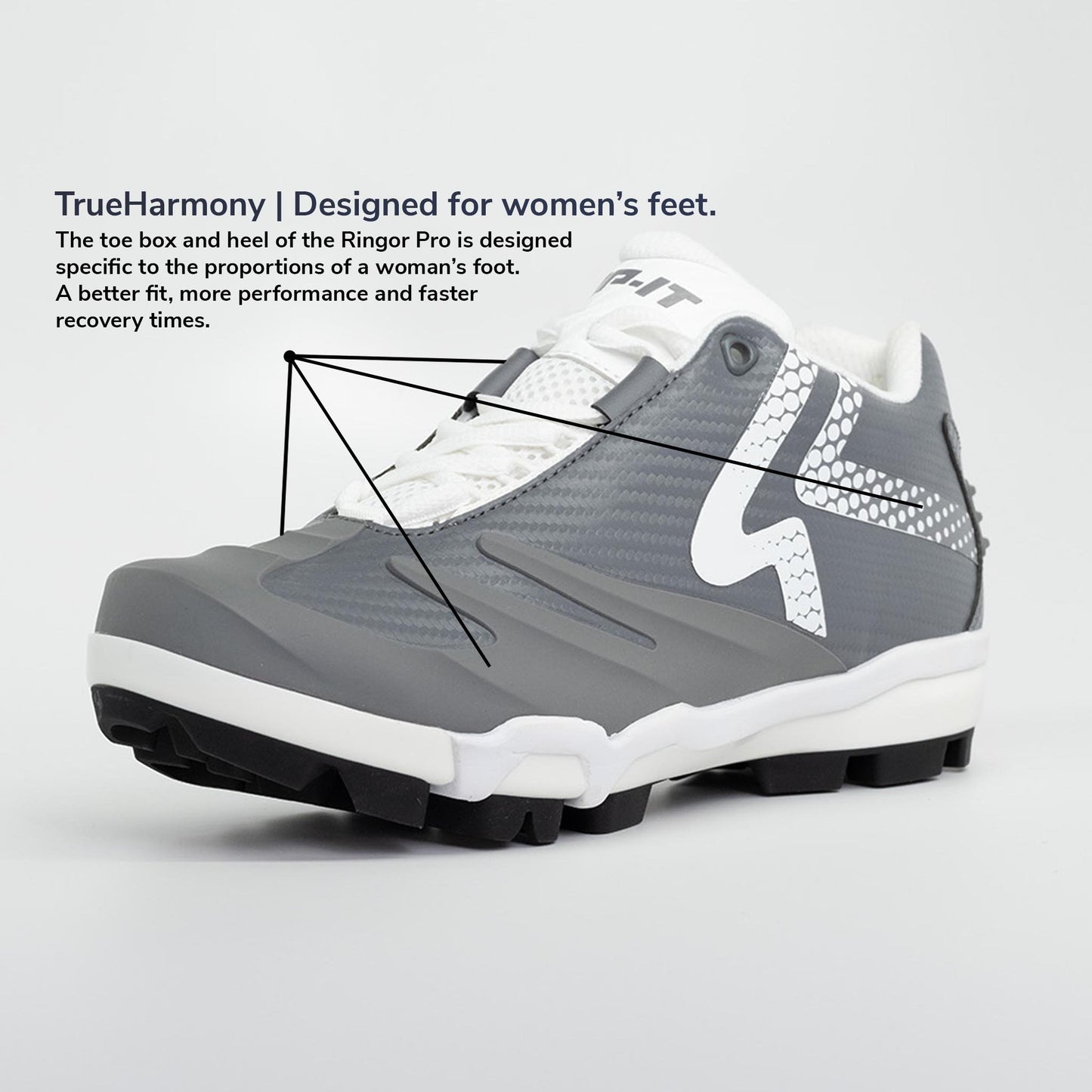 Ringor SwiftStep Pro TPU Softball Cleat Women's Gray