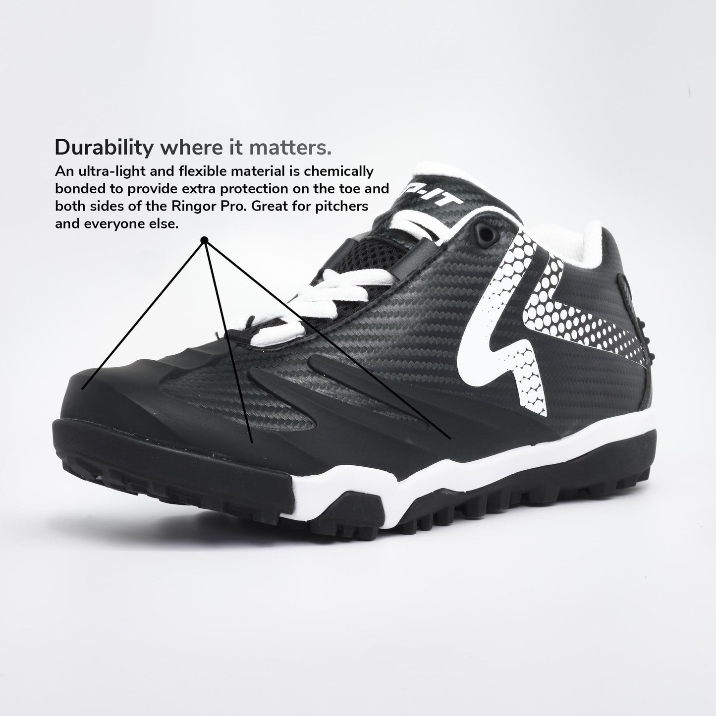 Ringor SwiftStep Pro Women's Softball Turf Shoes Black