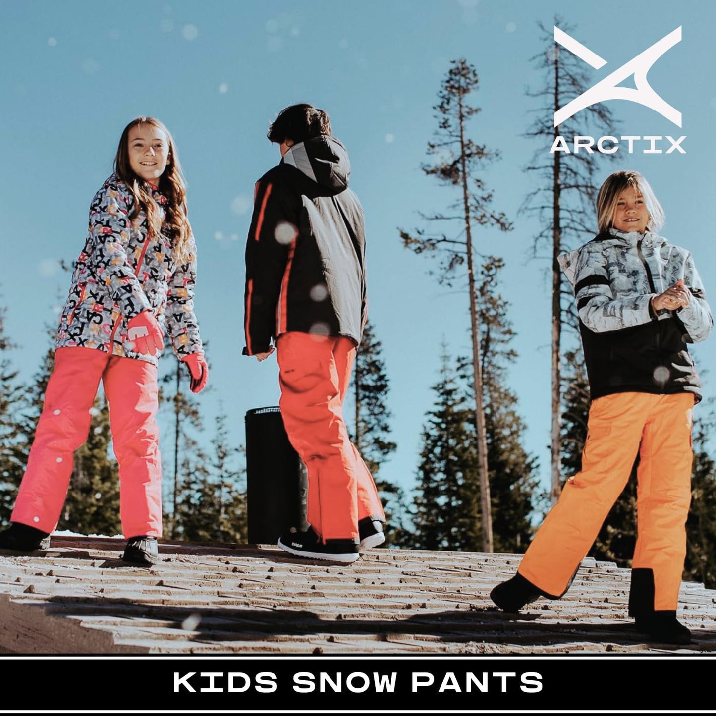 Arctix Kids Snow Pants with Reinforced Knees and Seat Black Medium