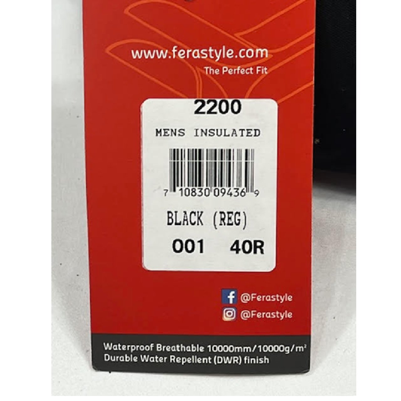 Fera Men Insulated Ski Pants 40W x 32L Black Regular