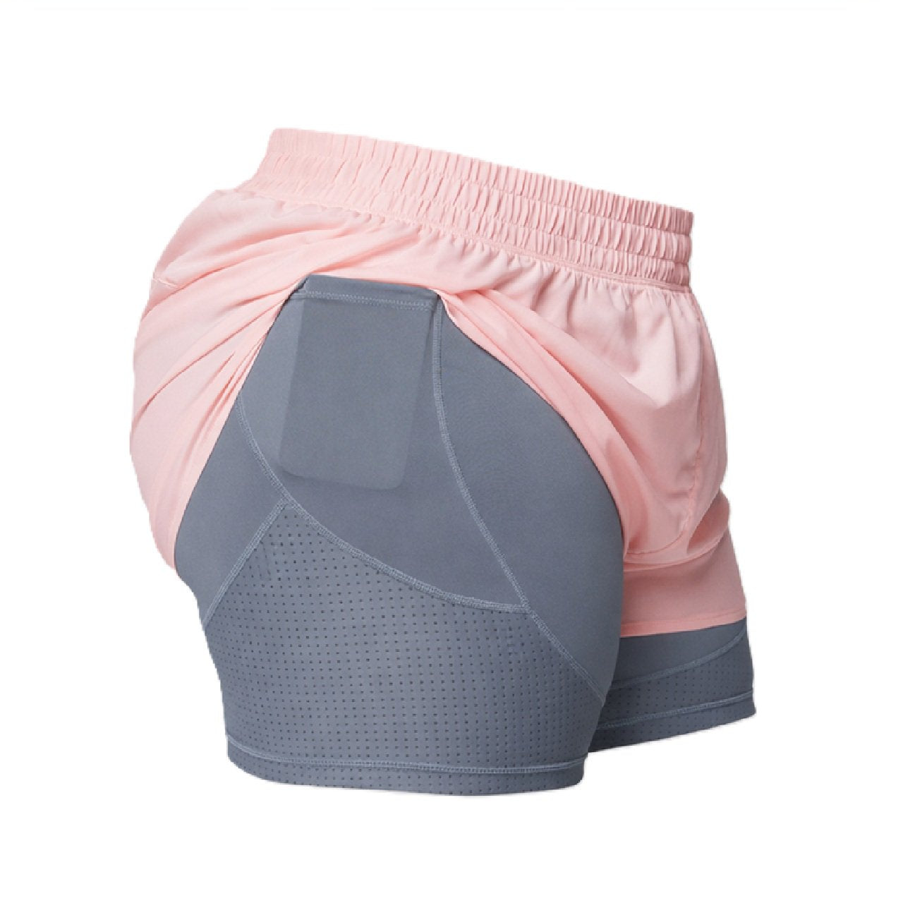 Fabletics Women's Perforated Run 2" Short Light Capri Coral/Stormcloud XXL/1X