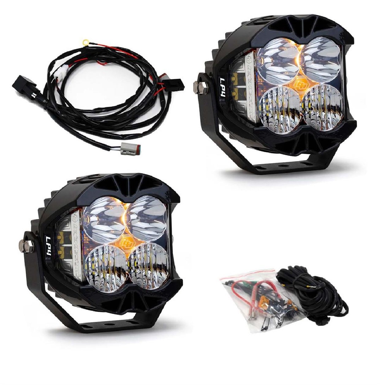 Baja DesignsDriving/ Fog Light; LP4 Pro; LED Bulb; 4 LED Bulbs; 5.1 Inch Round