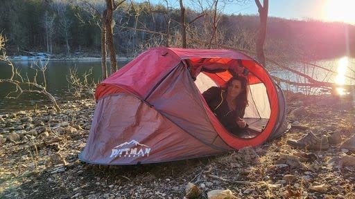 AirBedz  Instant Set-up 2 Person Pop-up Tent 7.55'x3.94'x3.2' (Height), gray