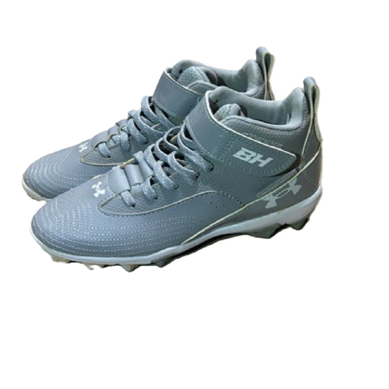 Under Armour Harper 7 Mid RM Jr Baseball Cleats Gray 2Y BM1
