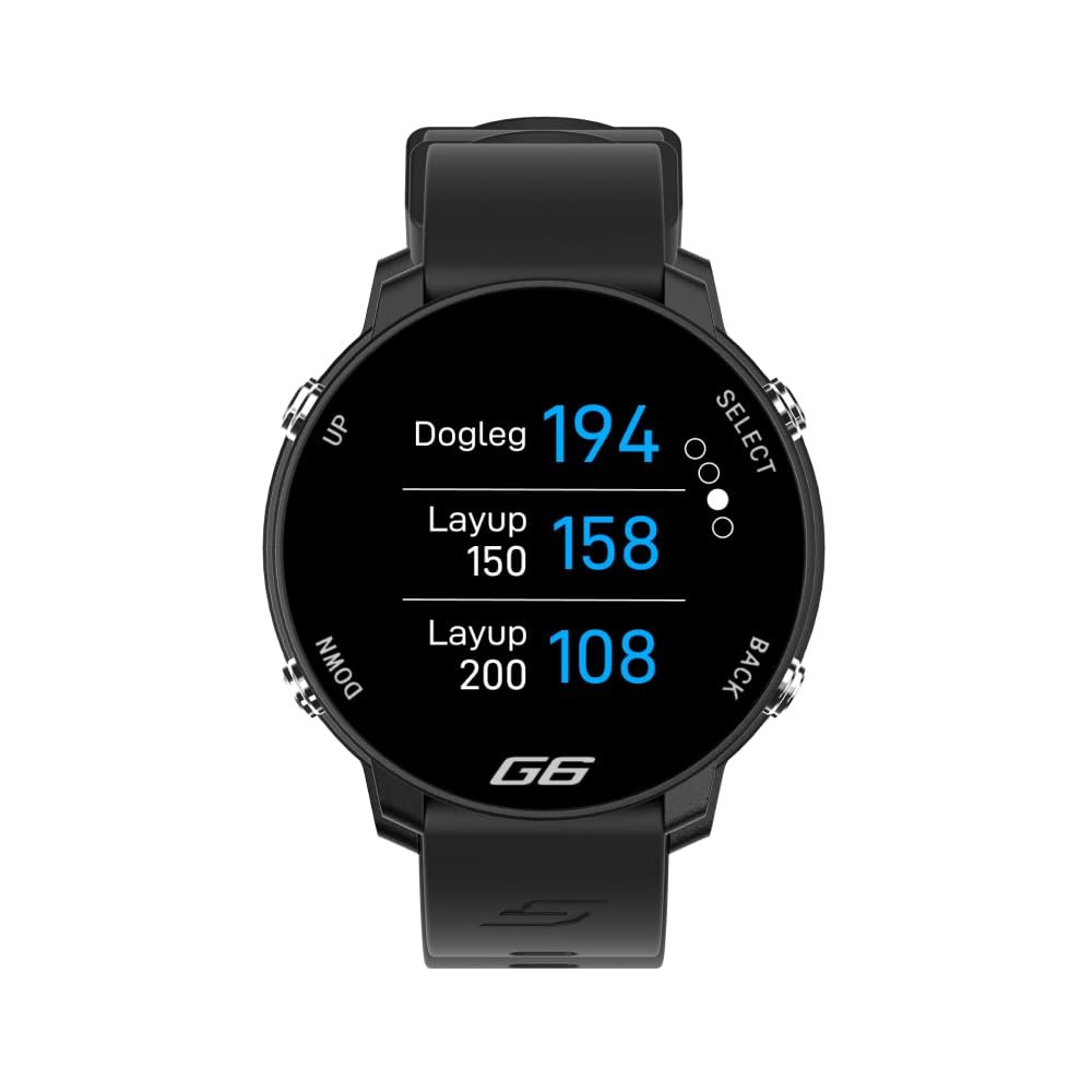 Shot Scope G6 GPS Golf Watch, 38k+ Pre-Loaded Courses, range finder Black