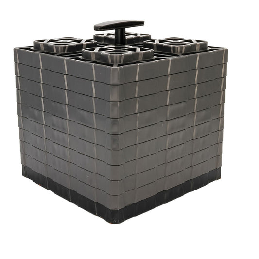 Camco RV Fasten Leveling Blocks XL with T-Handle 2 x 2 Grey (10- Pack)