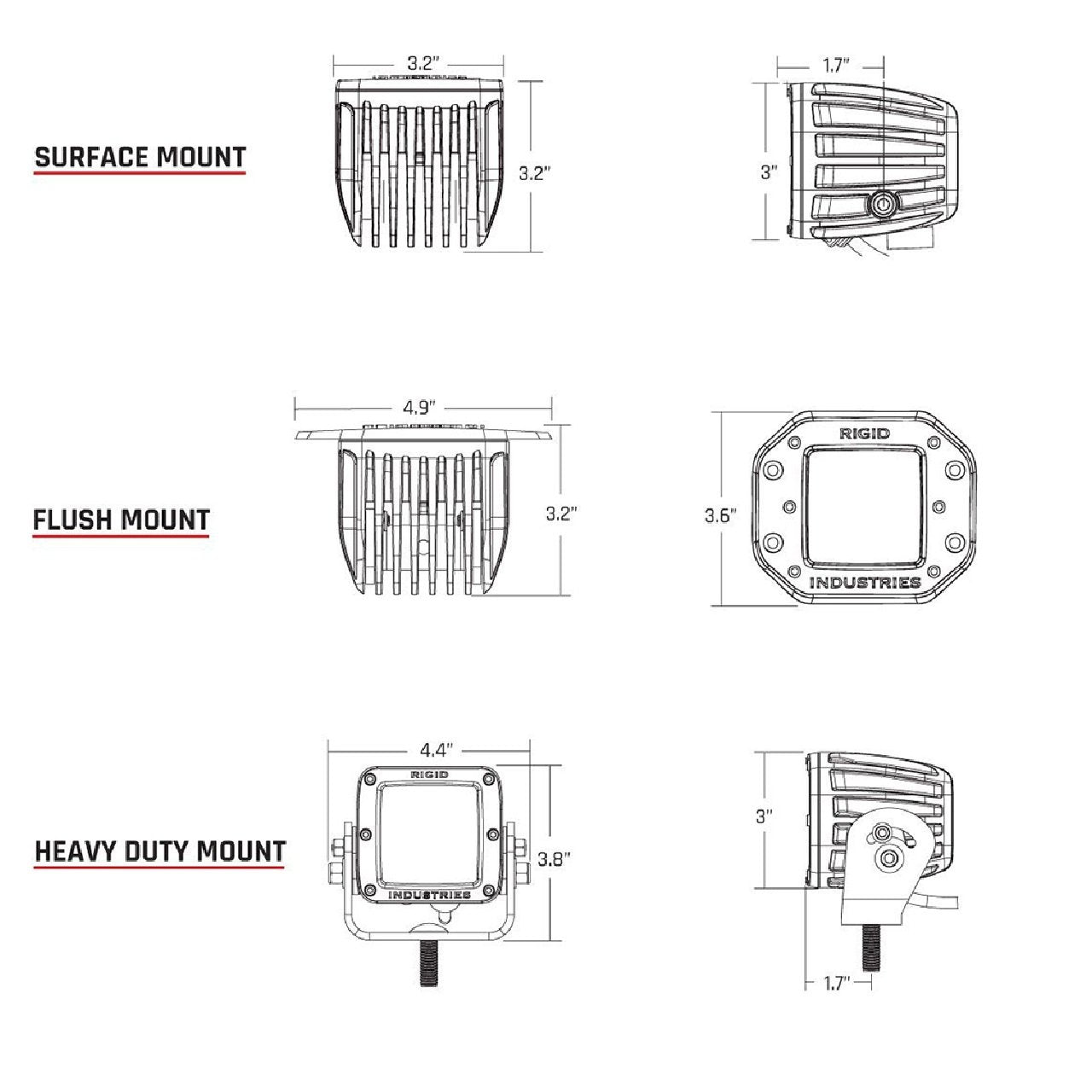 RIGID Industries D-Series PRO - Flood LED - Pair - Black 222113