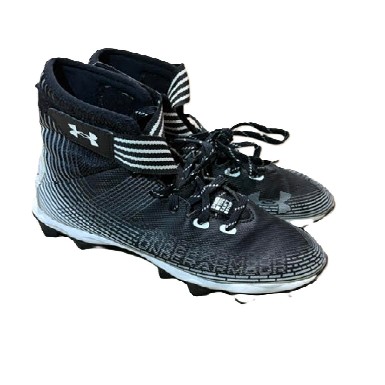 Under Armour Highlight Franchise Jr. Football Cleats - Youth Size 5Y Black White BM1