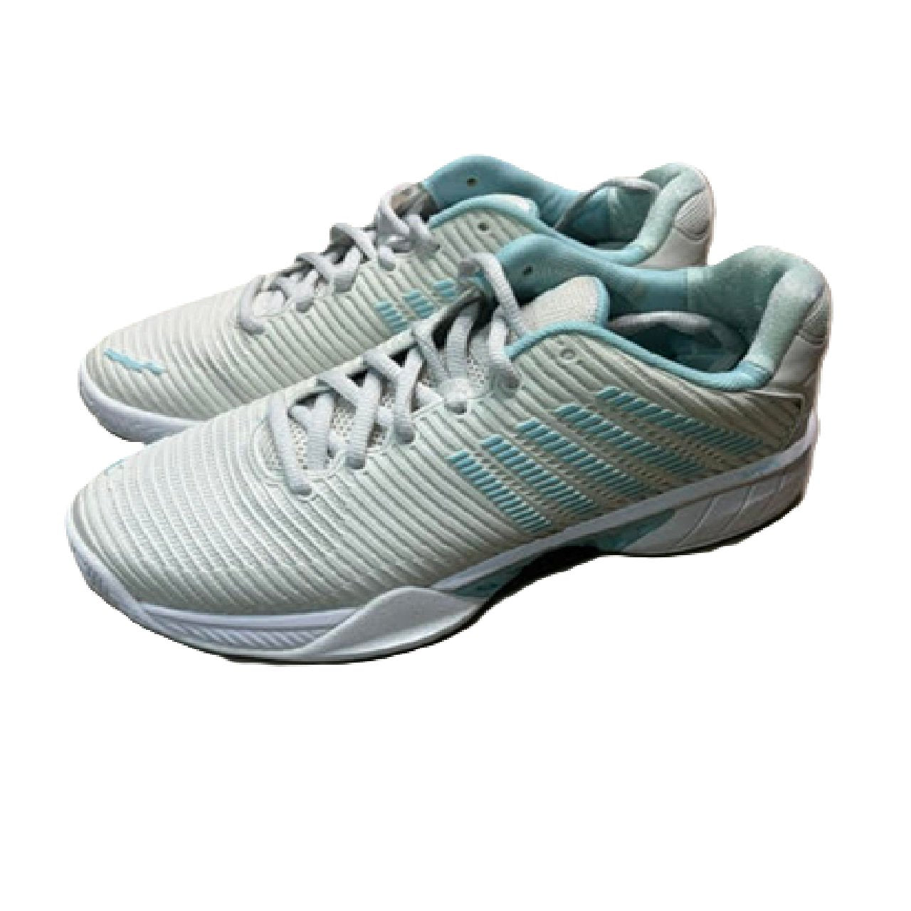 K-Swiss Women's Hypercourt Express 2 tennis shoe US 8  Vaporous Gray/White/Blue Glow BM1