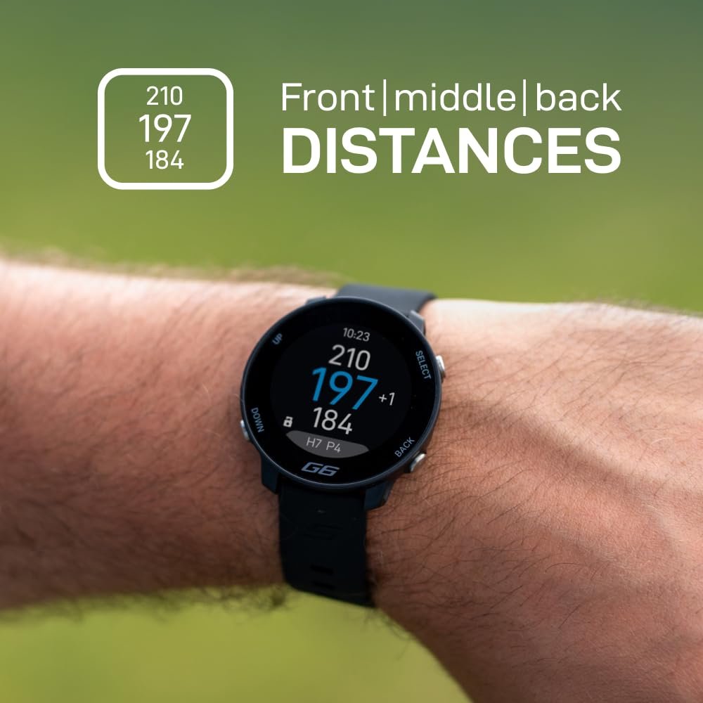 Shot Scope G6 GPS Golf Watch, 38k+ Pre-Loaded Courses, range finder Black