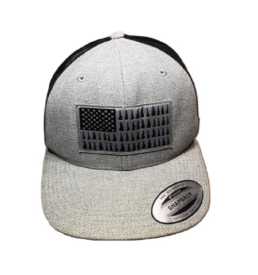 Columbia Tree Flag Trucker Style Snap Back hat Black-bm1