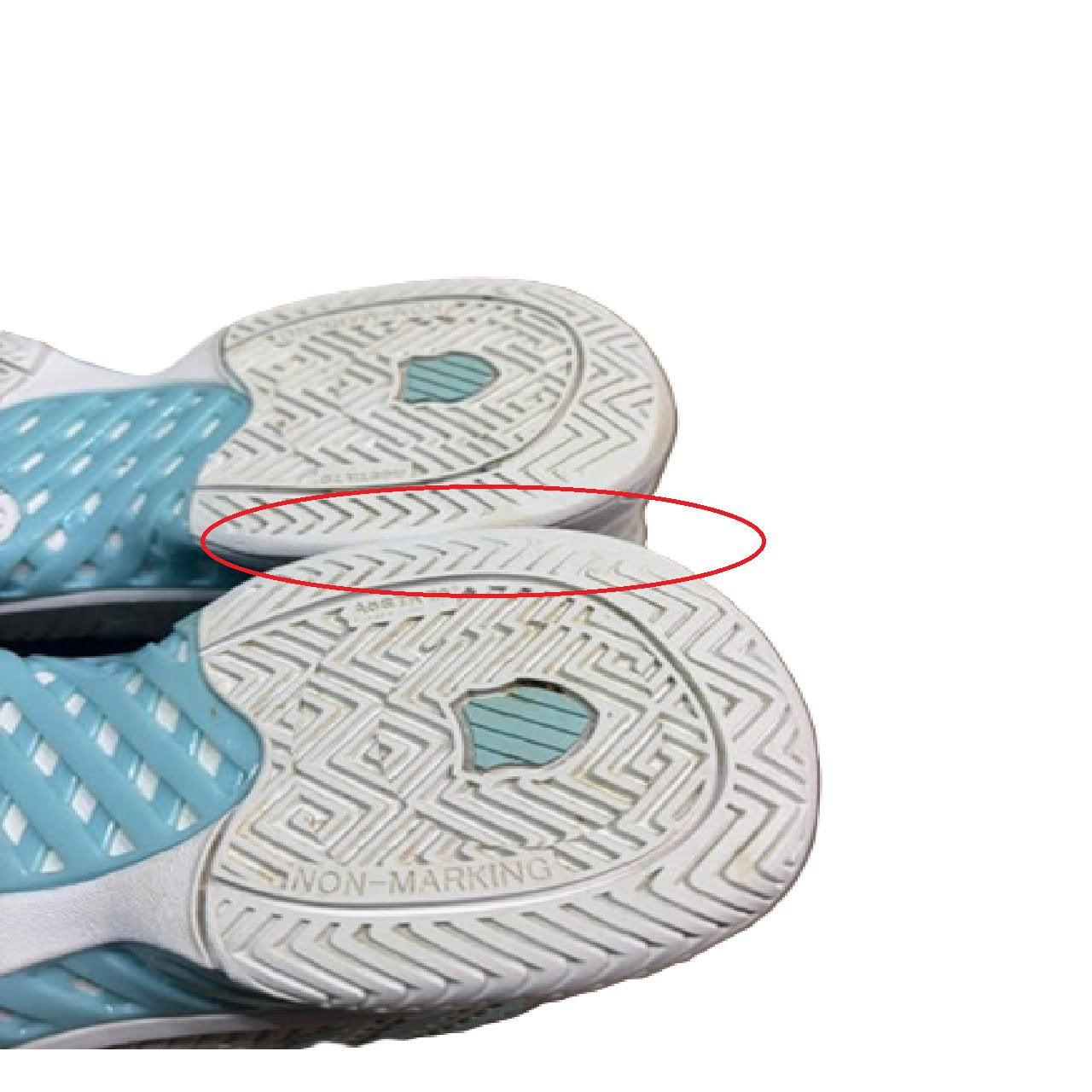 K-Swiss Women's Hypercourt Express 2 tennis shoe US 8  Vaporous Gray/White/Blue Glow BM1