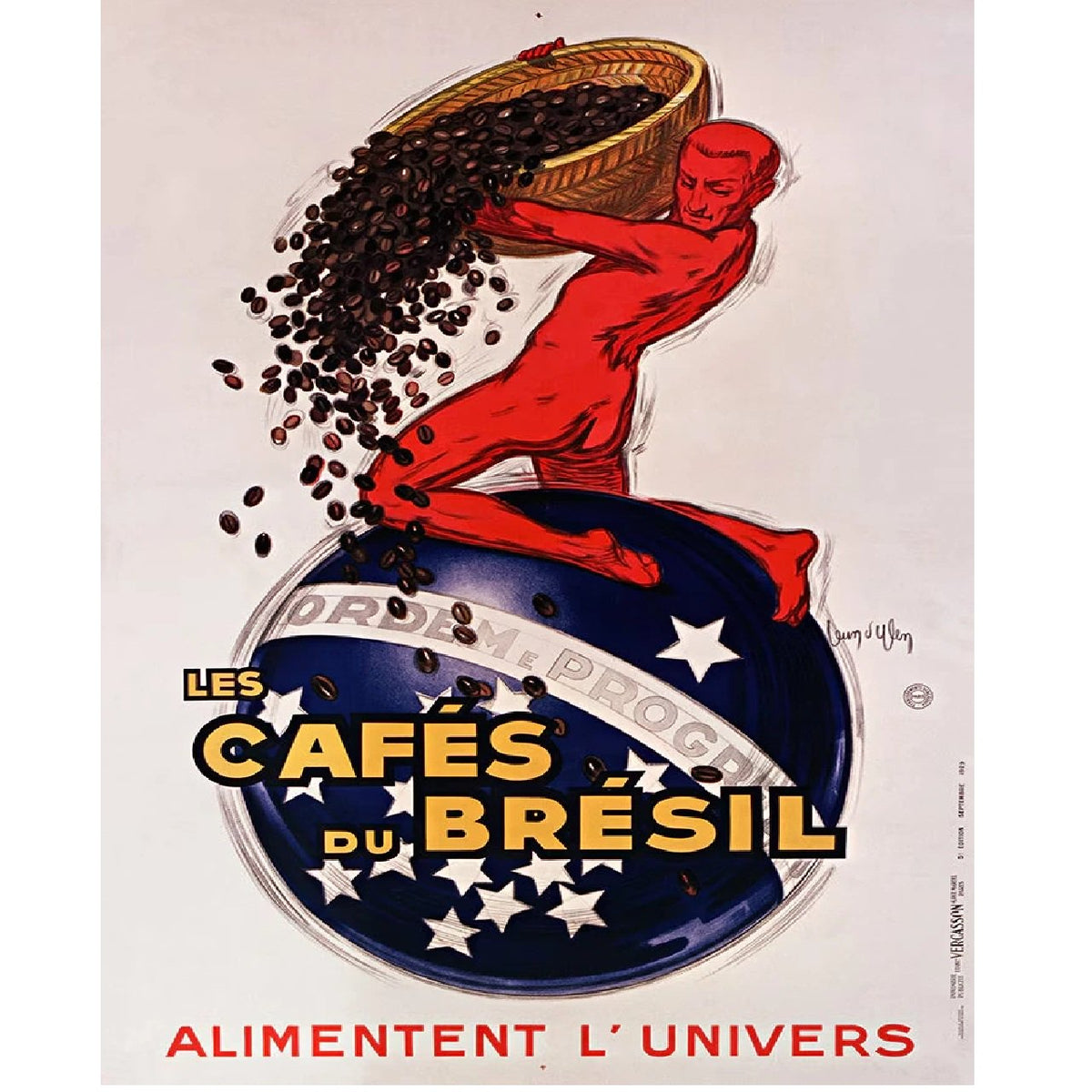 Cafe du Brésil Coffee Vintage Art Reproduction Poster 30" x 40"