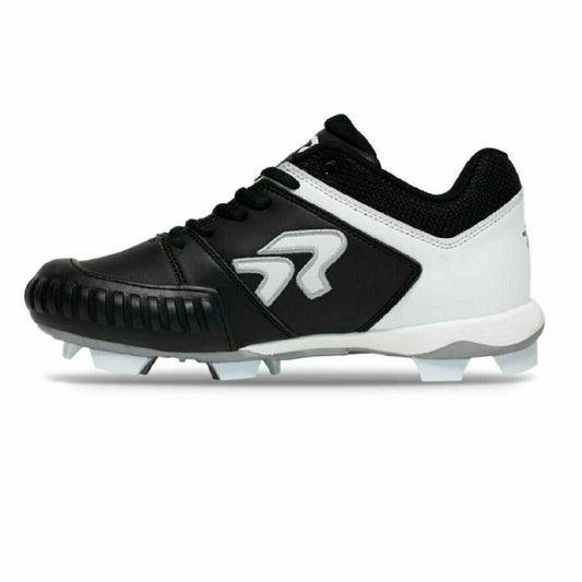Ringor Flite Softball Cleat With Pitching Toe Molded Women's Softball- Black