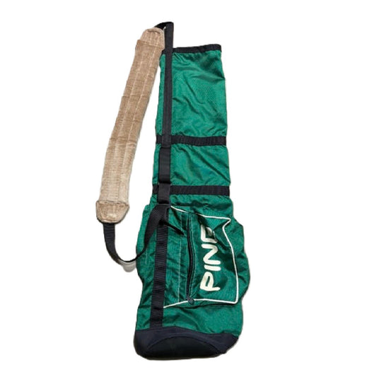Vintage PING Moonlite Sunday Golf Bag Black Carry Pencil Bag Green BM1