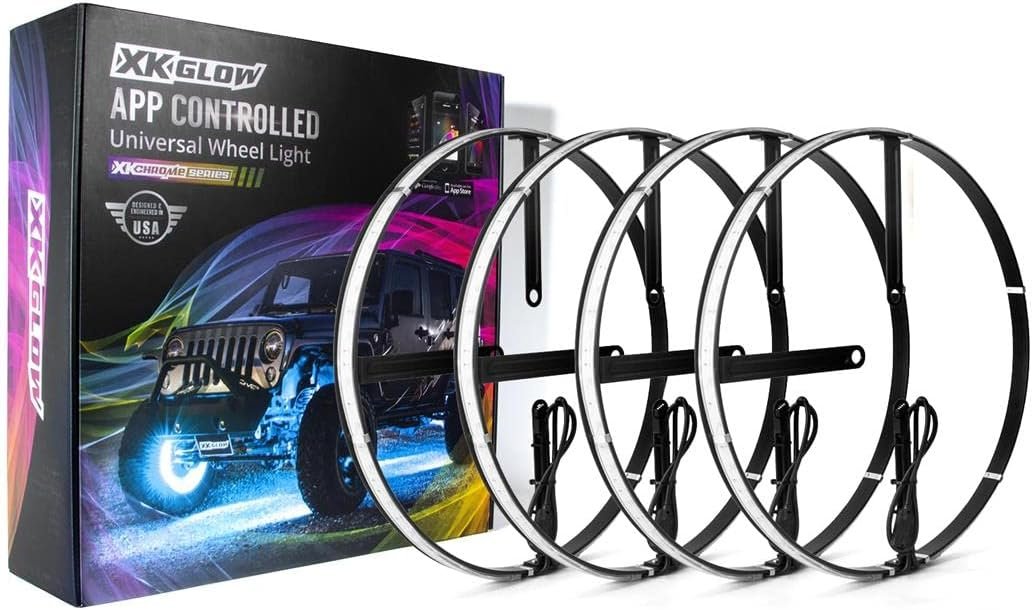XK Glow 15 Inch Wheel Ring LED Light Kit Car wheel lights- 4 Pieces