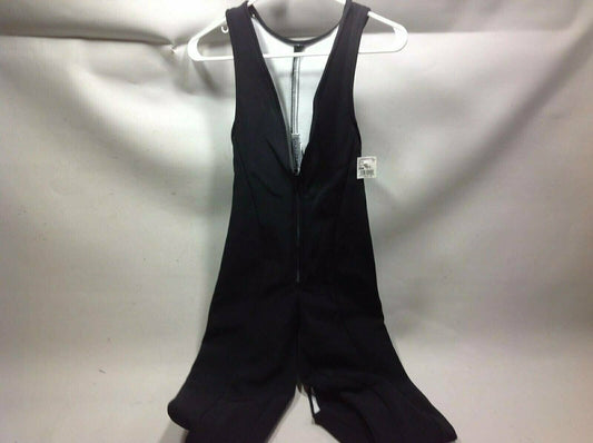 Fera Skiwear Cat suit Schoeller WB 400 Black Size 6R  1/4 zip front stirrups