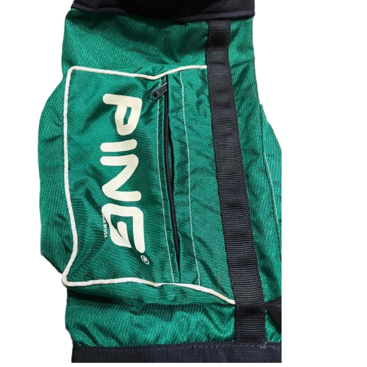 Vintage PING Moonlite Sunday Golf Bag Black Carry Pencil Bag Green BM1